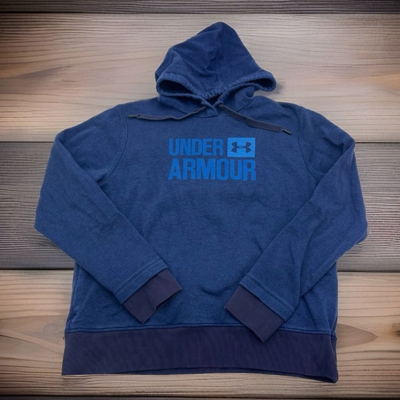 Under‎ Armour UA Hoodie Women’s XL Blue Threadborne Sweatshirt Zip Pkts Pullover - Picture 1 of 5